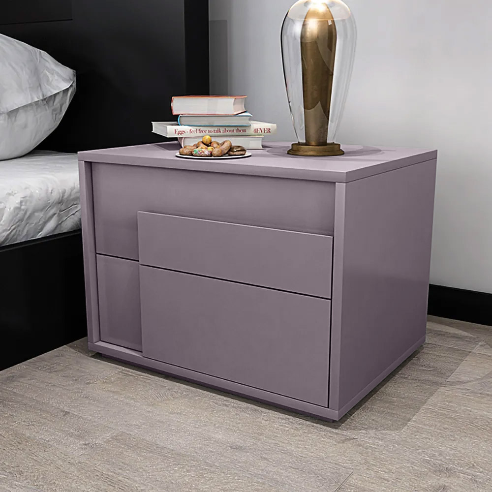 

Modern Gray Rectangle Nightstand with 1 Drawer