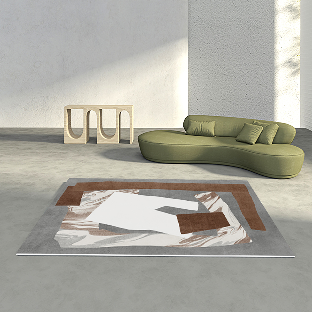 

6' x 9' Multipurpose Rectangular Contemporary Abstract Gray Area Rug