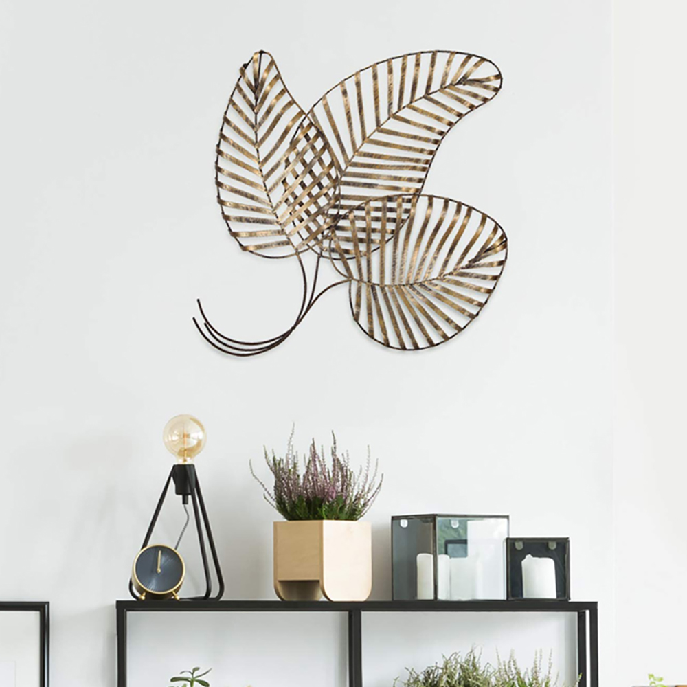 

Classic Retro Hollow-Out Leaves Wall Decor Metal Wall Art