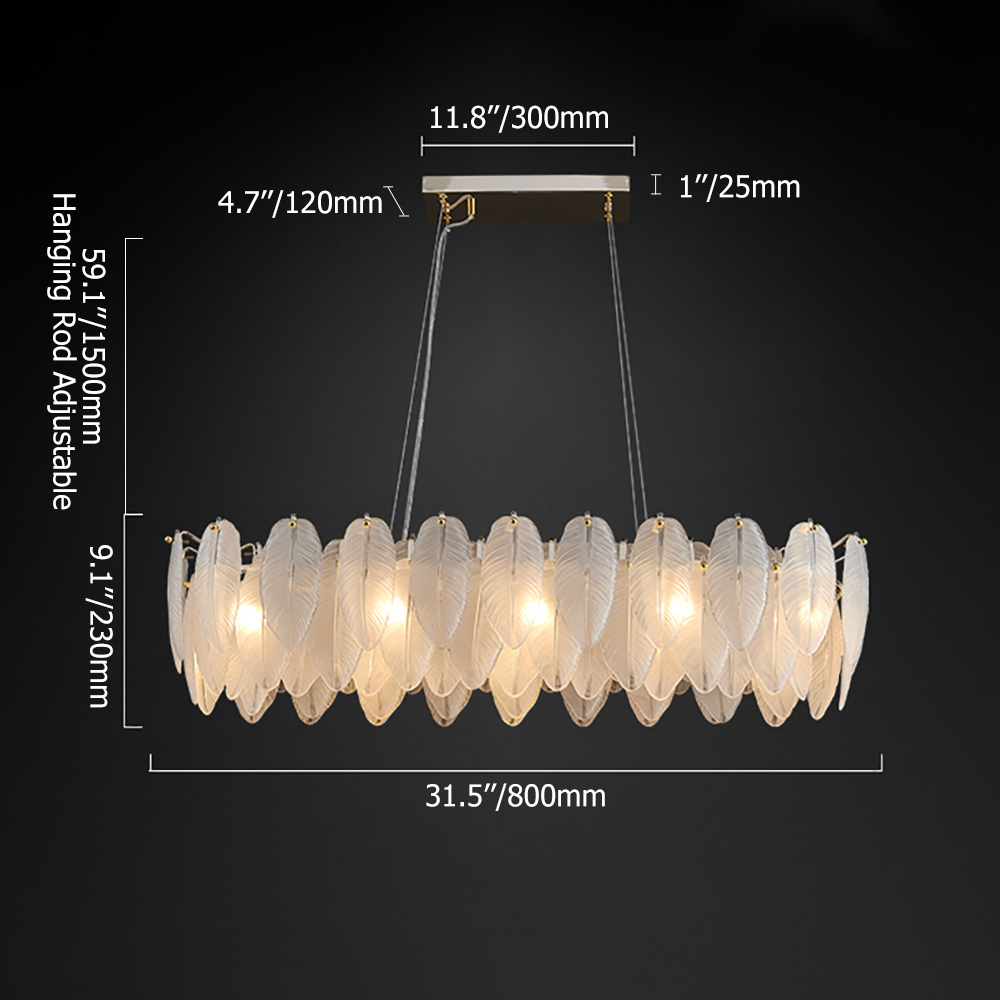 

Postmodern Multi-Tier Cloud Feathers Glass Pendant Light Kitchen Island Light