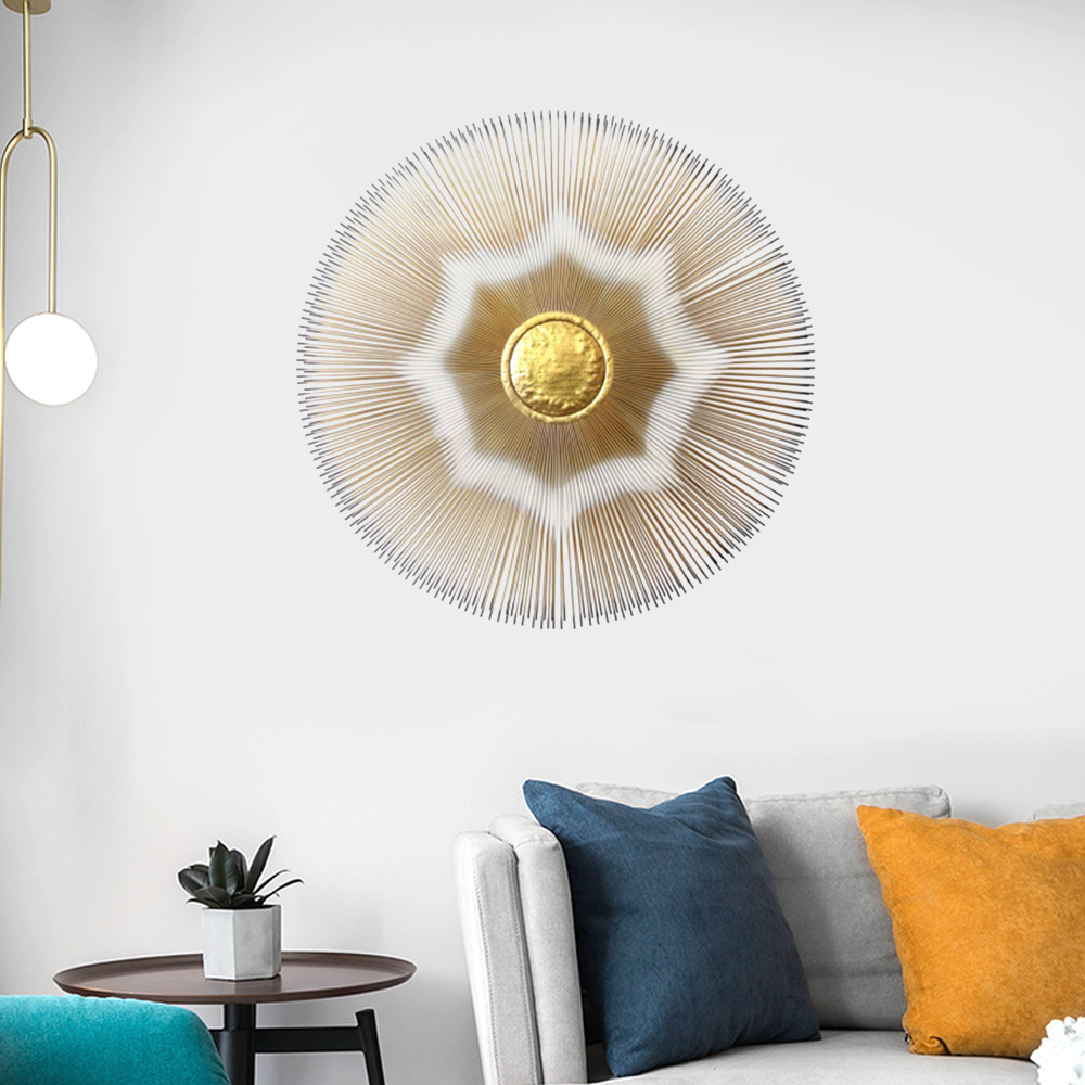 

Mid-Century Vintage Sunburst Gold Wall Hanging Metal Decor