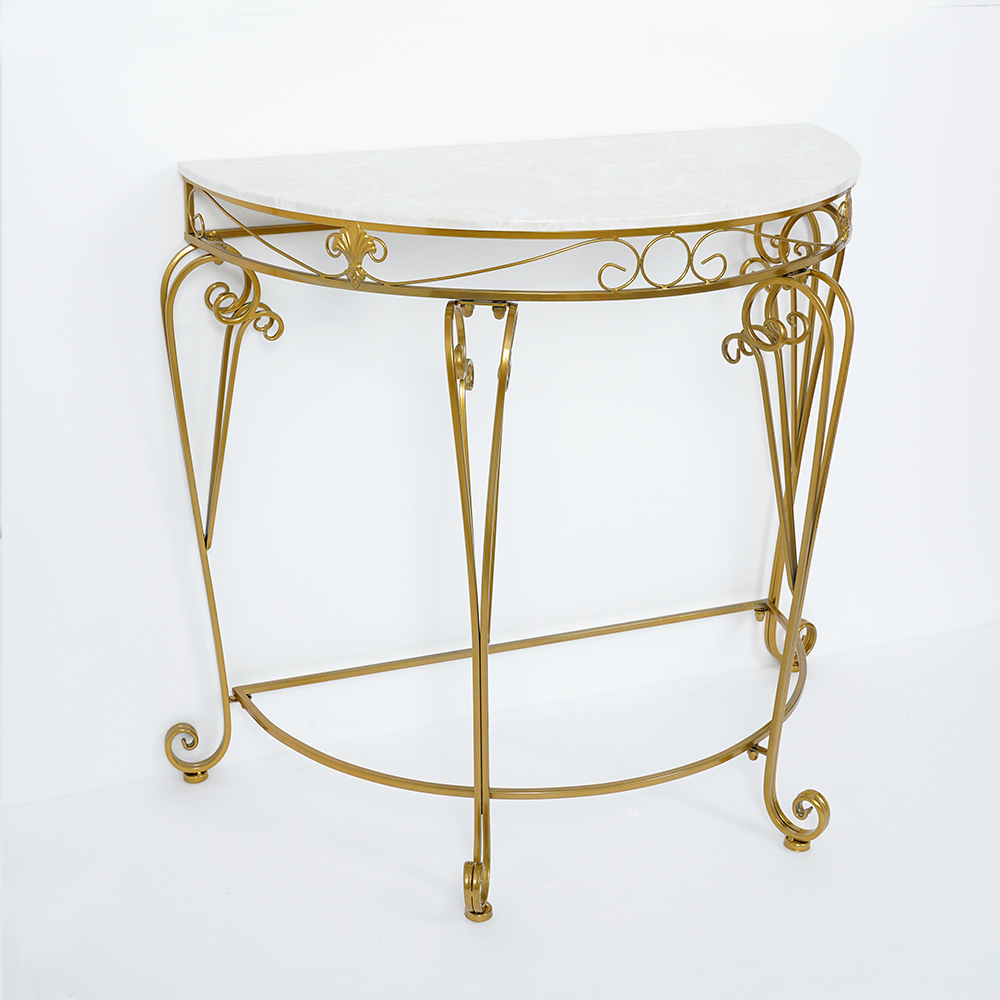 Modern Metal Console Table Classical Gold Frame Hallway Table