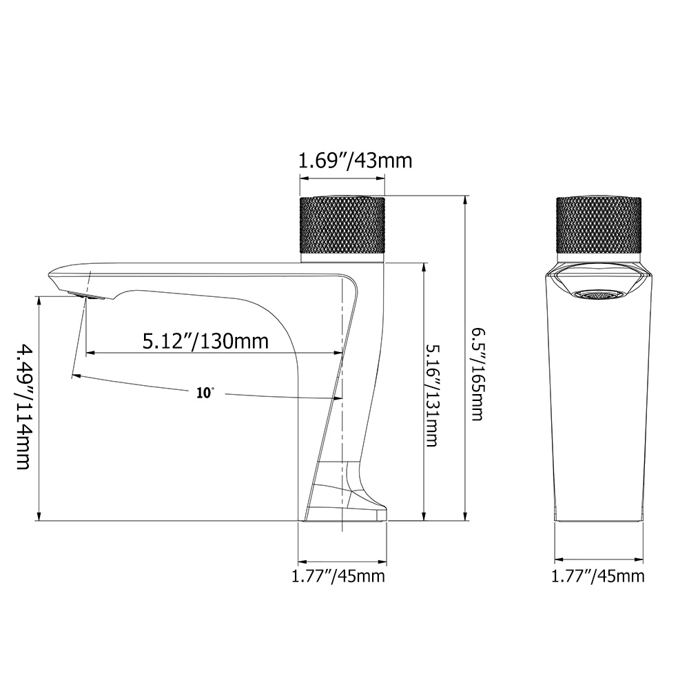 Gunmetal Grey Switch Top Monobloc Basin Tap Single Handle Basin Mixer Tap Press Button