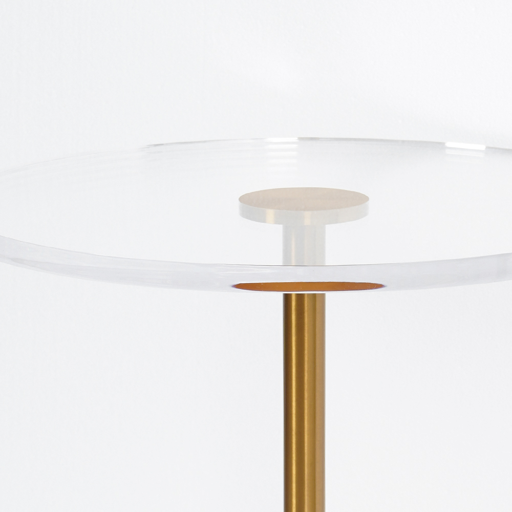 Table d'appoint ronde en acrylique en acier inoxydable