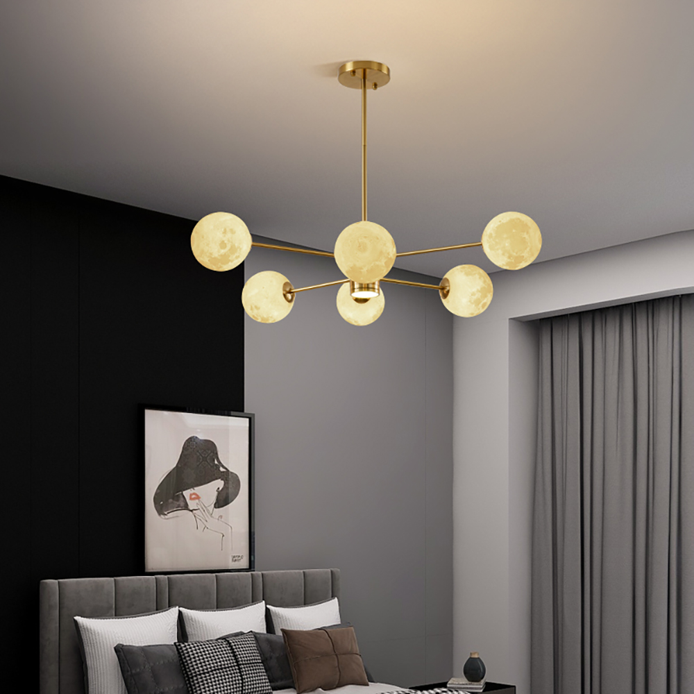 12-light Gold Sputnik Sphere Chandelier Nordic Chandelier-homary