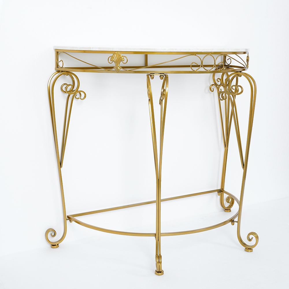 Modern Metal Console Table Classical Gold Frame Hallway Table