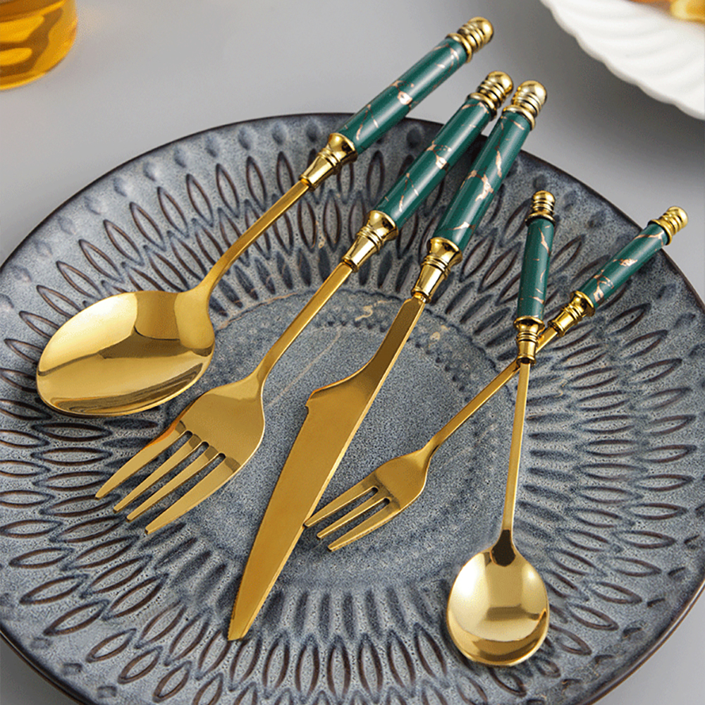 

60 Pieces Stainless Steel Flatware Set with Ceramic Coated Handle, Service for 12