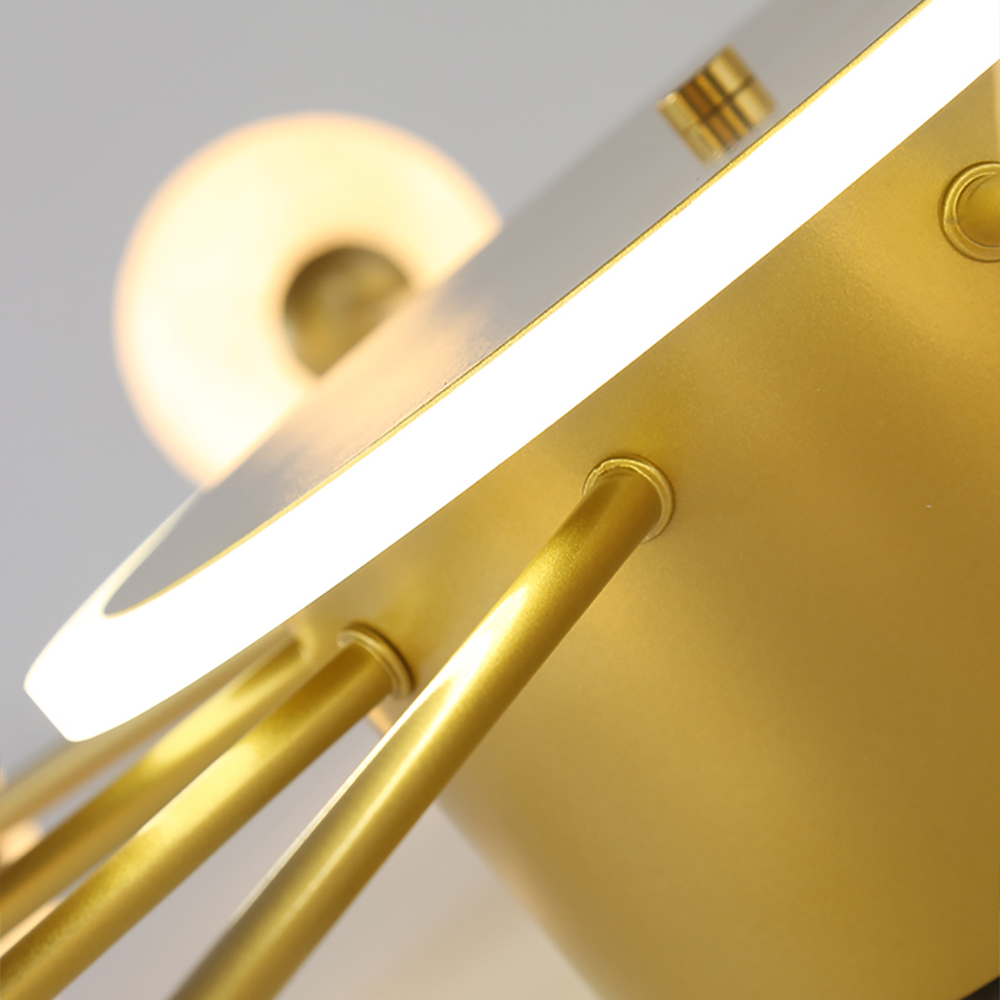 

10-Light Gold Sputnik Sphere Semi Flush Mount Lighting Nordic Chandelier