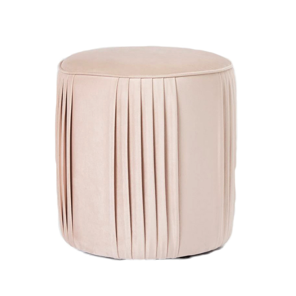 450mm Modern Round Velvet Ottoman Vanity StoolHomary