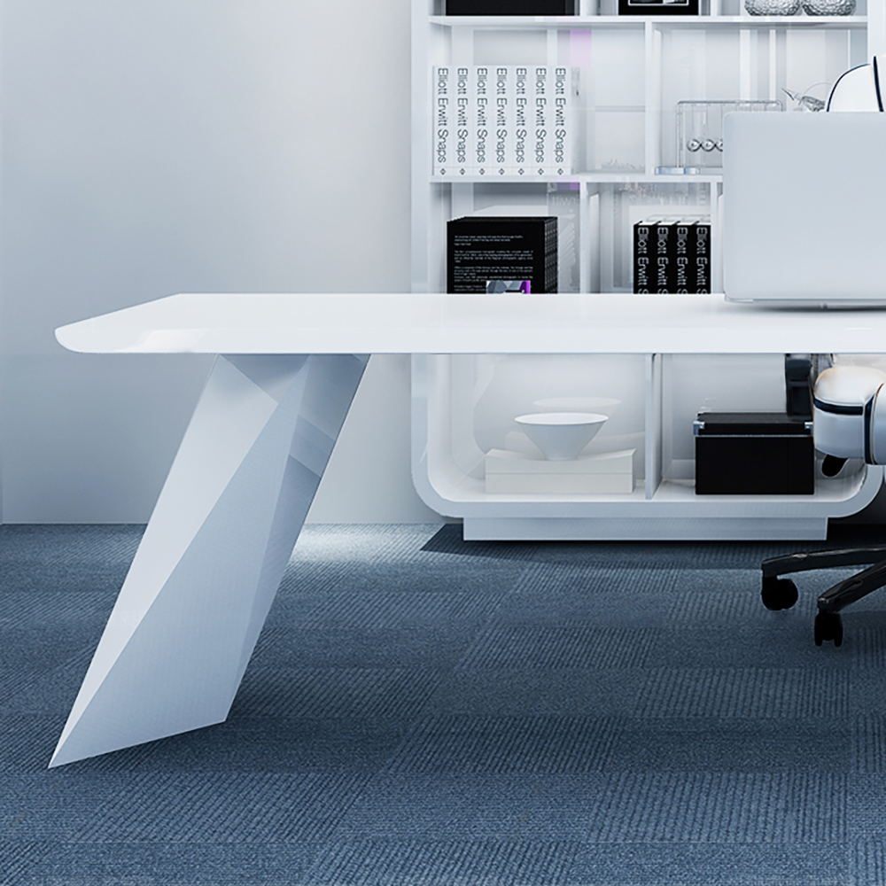 2000mm Modern White L-Shape Executive Desk Drawers & Cabinet Large Office Desk Left Hand