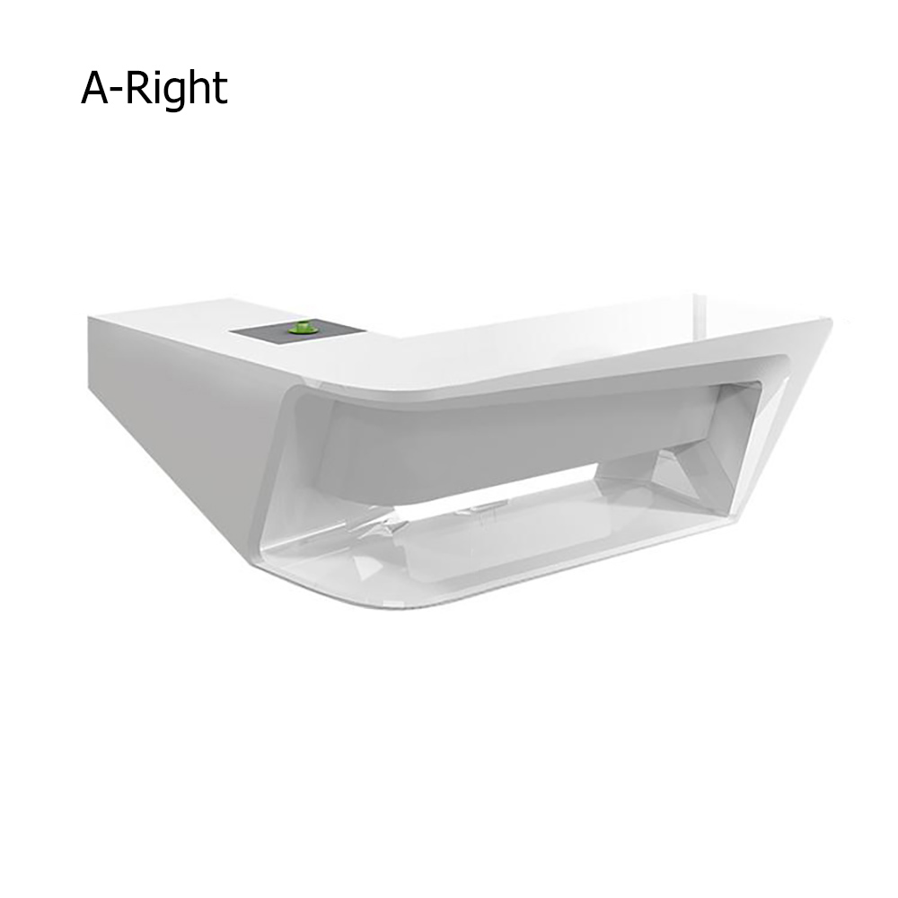 Modern L-Shaped Desk with Storage in MDF & Metal White Computer Desk Right Hand