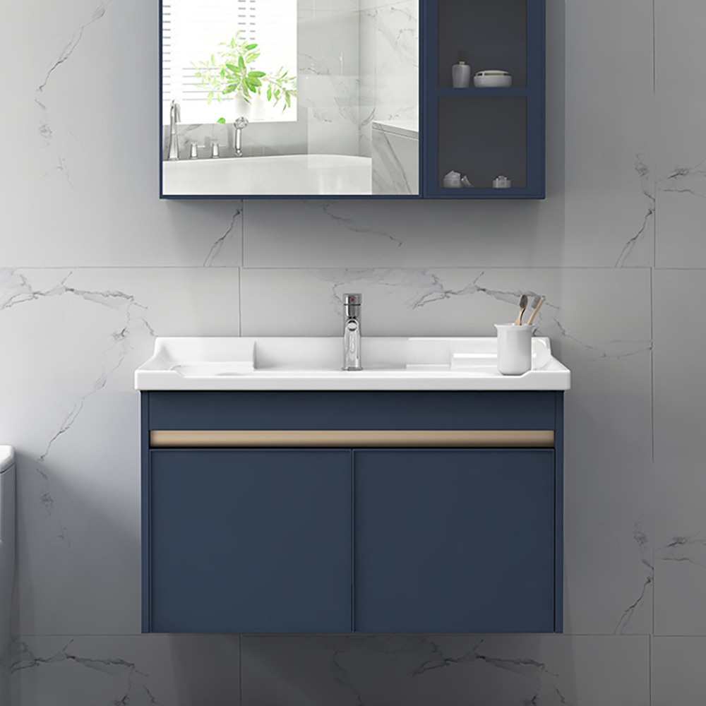 

24 inch Modern Floating Blue Bathroom Vanity with Sink