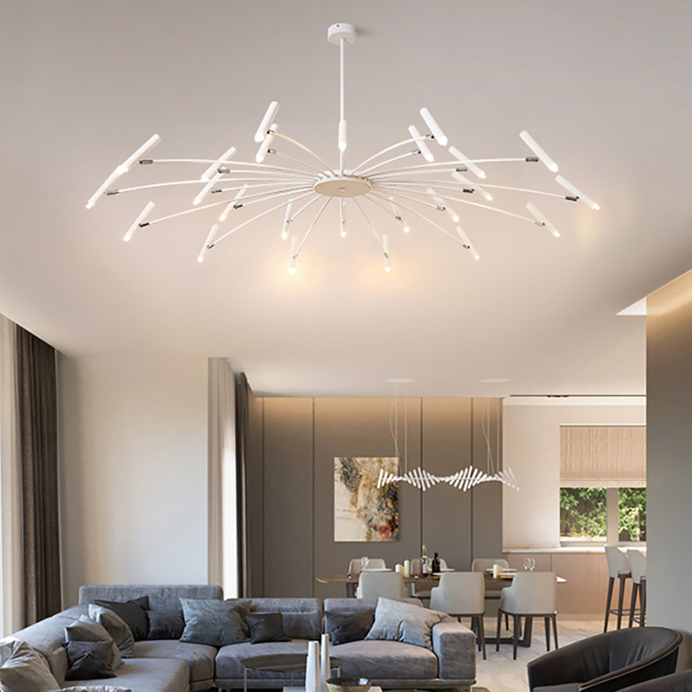 

Classic Candelabrum 24-Light White Chandeliers in Stoving Varnish