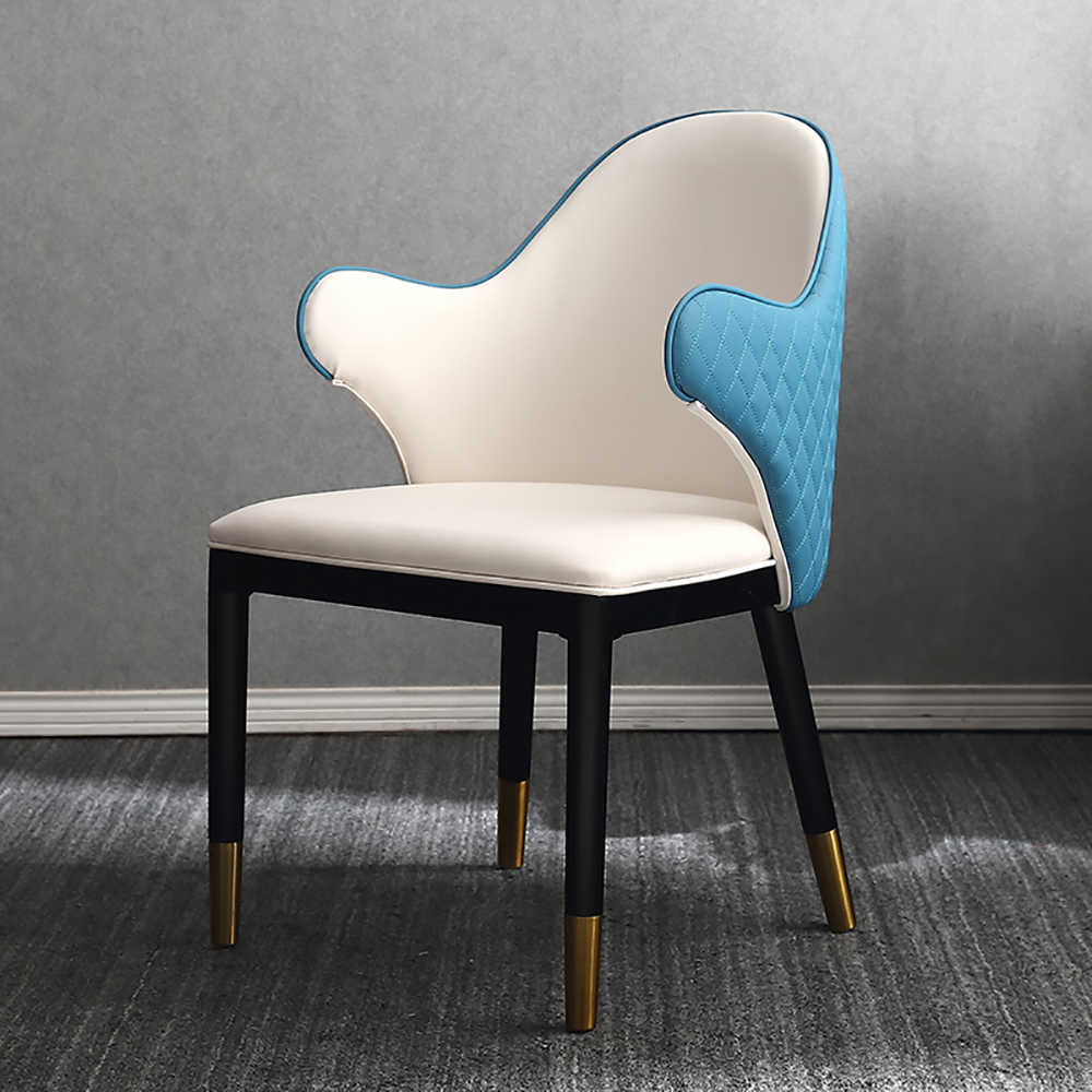 

Mid-Century Microfiber Leather Dining Chair Upholstered in Blue