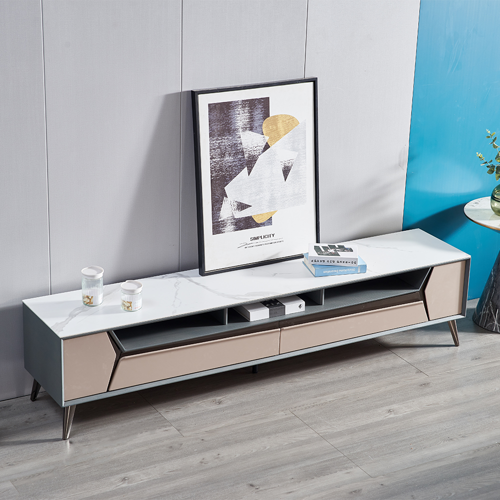 

Modern Rectangular TV Console with Drawers & Shelves TV Stand