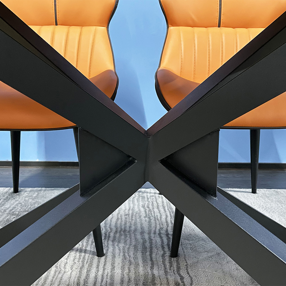 

70.9" Modern Stone White Dining Table with Carbon Steel Legs