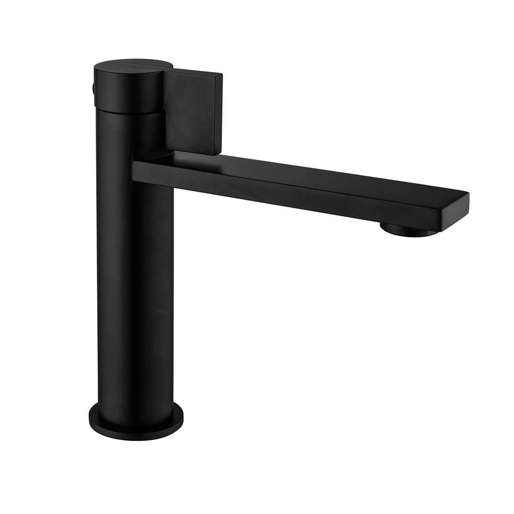 Black Monobloc Bathroom Basin Tap Solid Brass Bathroom Remodel