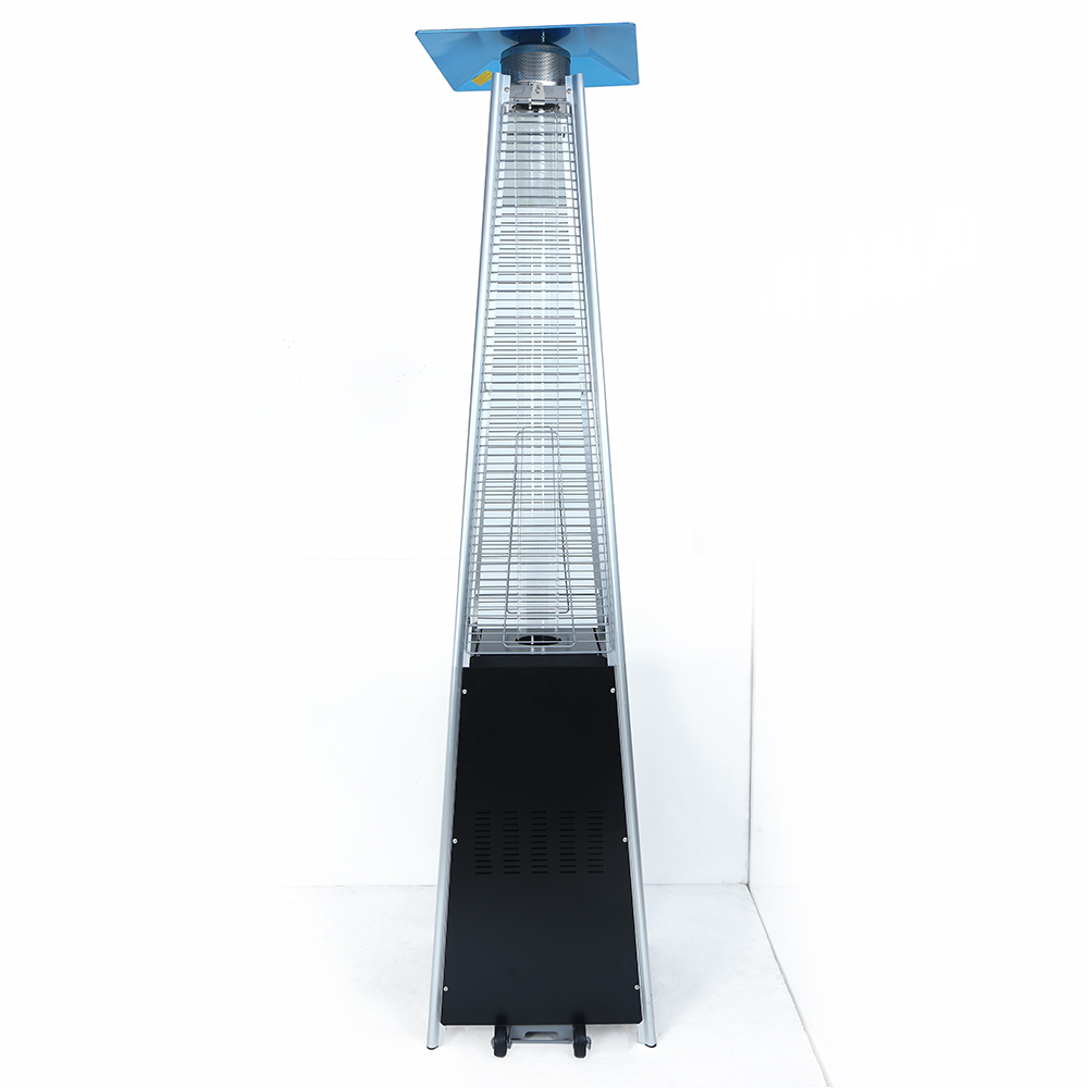 Pyramid Outdoor Patio Propane Heater with Wheels Gas Porch & Deck Heater Stainless Steel Black