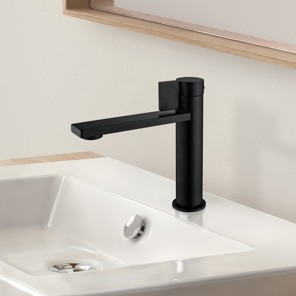 

Black Single Hole Bathroom Sink Faucet Solid Brass