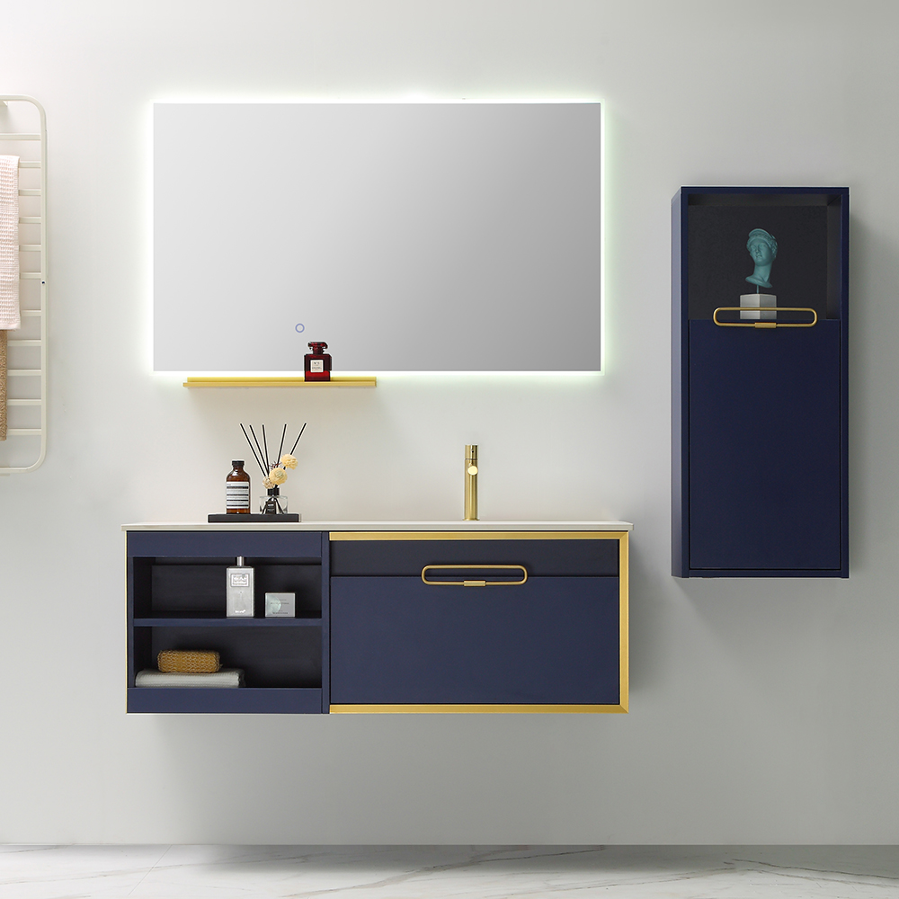 

Modern Floating Bathroom Vanity with Undermount Sink Bathroom Cabinet in Navy Blue