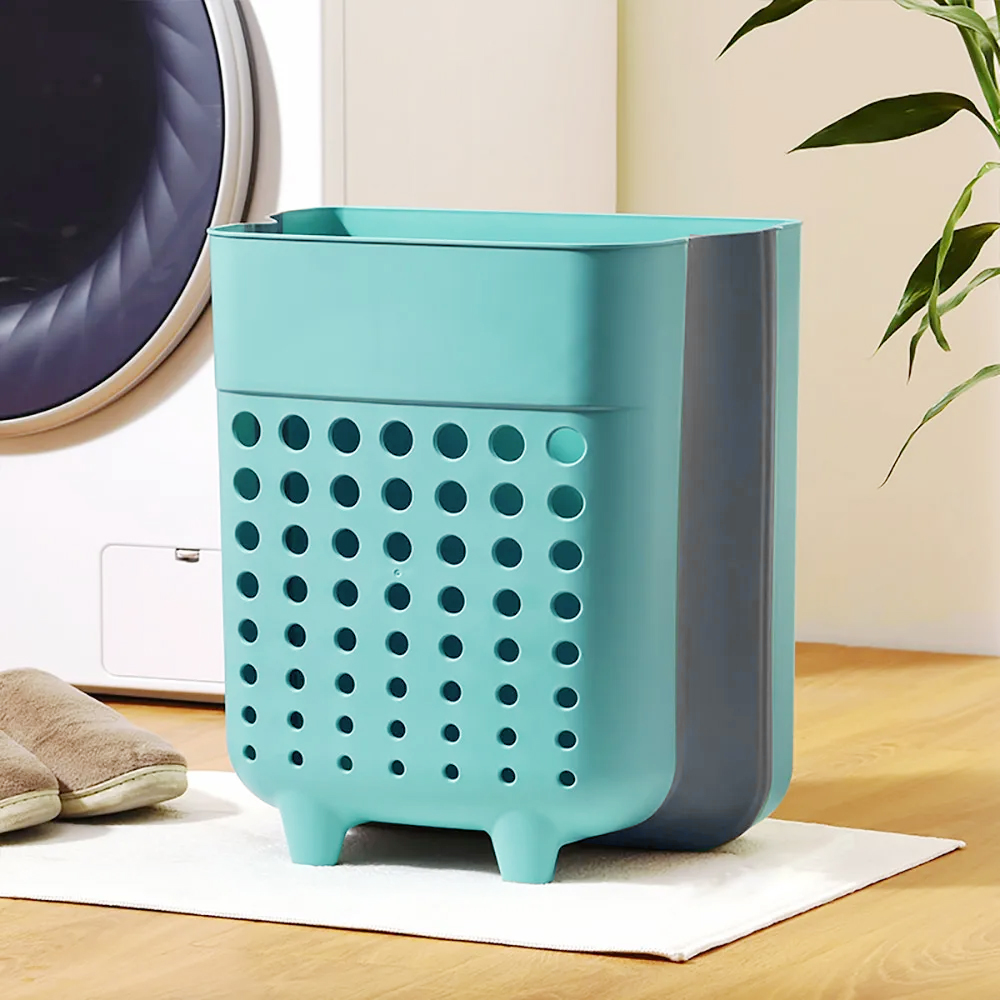 

Soft Foldable Wall-Mounted Laundry Basket-Green