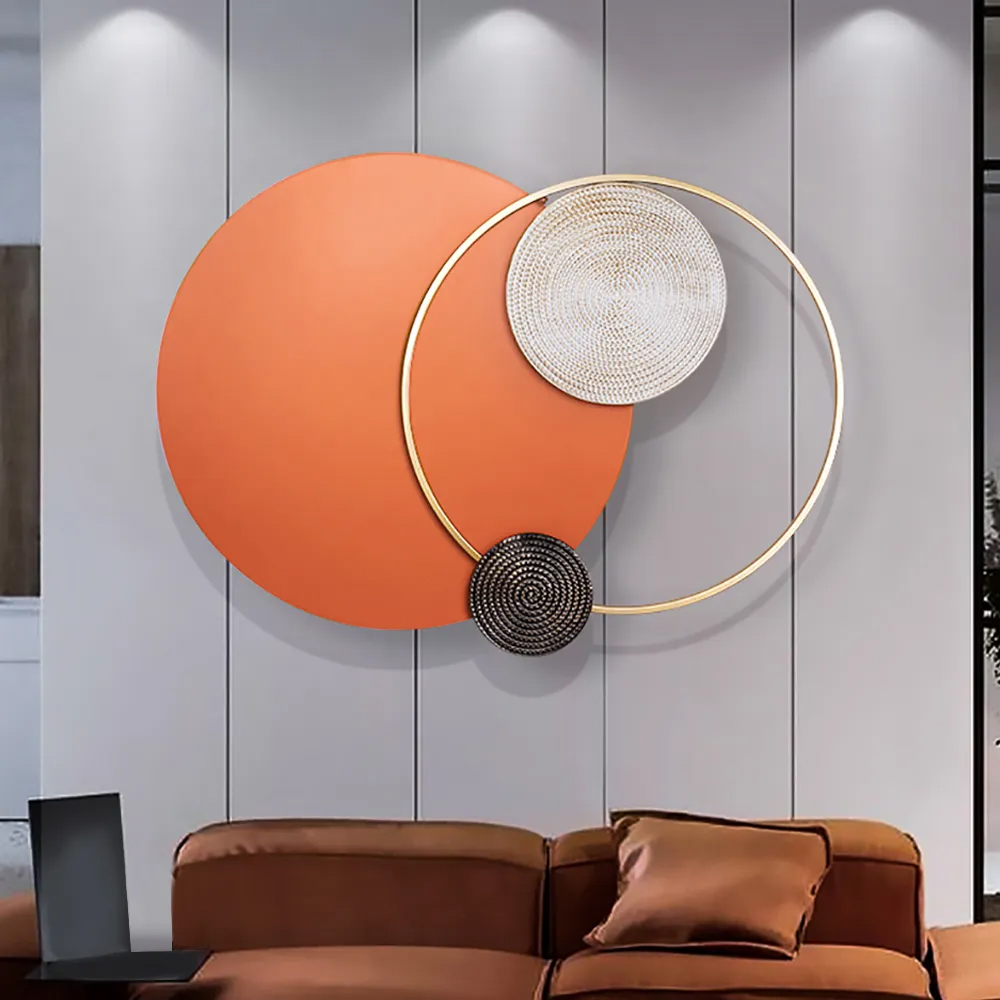 Modern Geometric Circles Wall Decor Round Creative Metal Home Wall Art