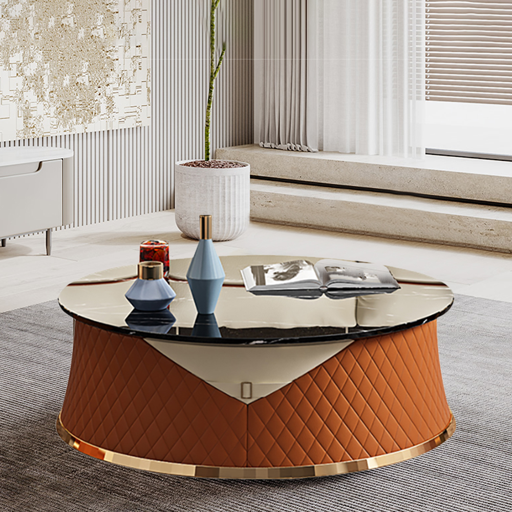 

Orange & Black Modern Light Luxury Marble Top Coffee Table