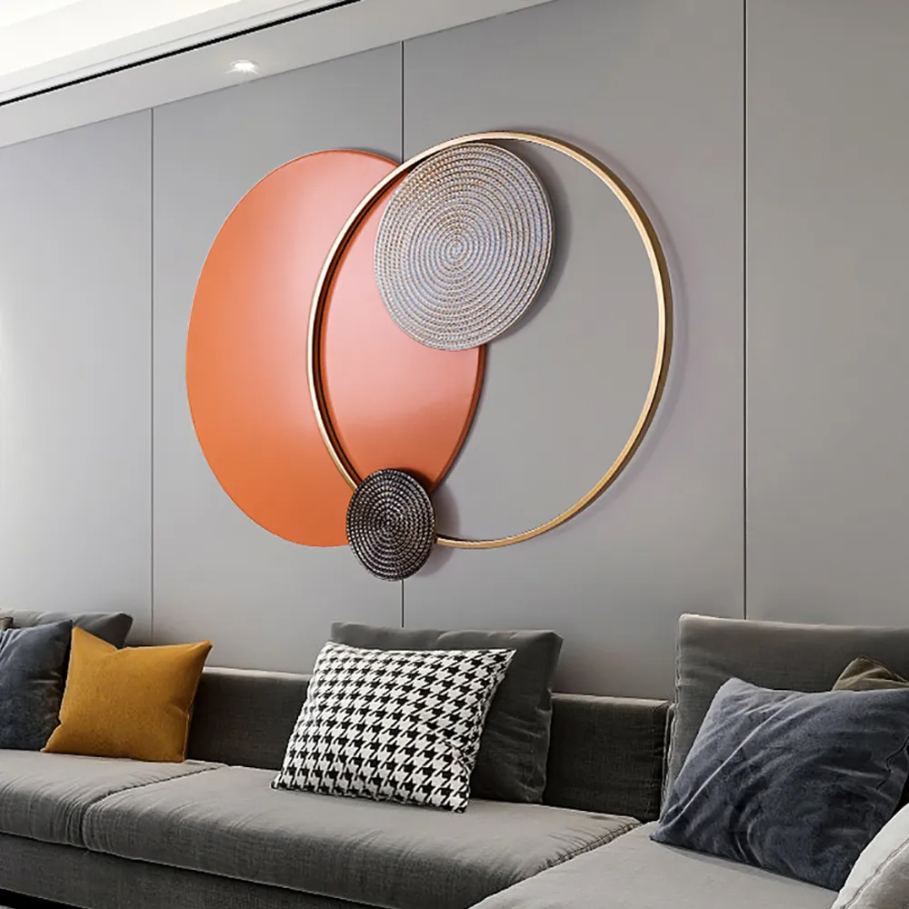 Modern Geometric Circles Wall Decor Creative Metal Home Wall Art