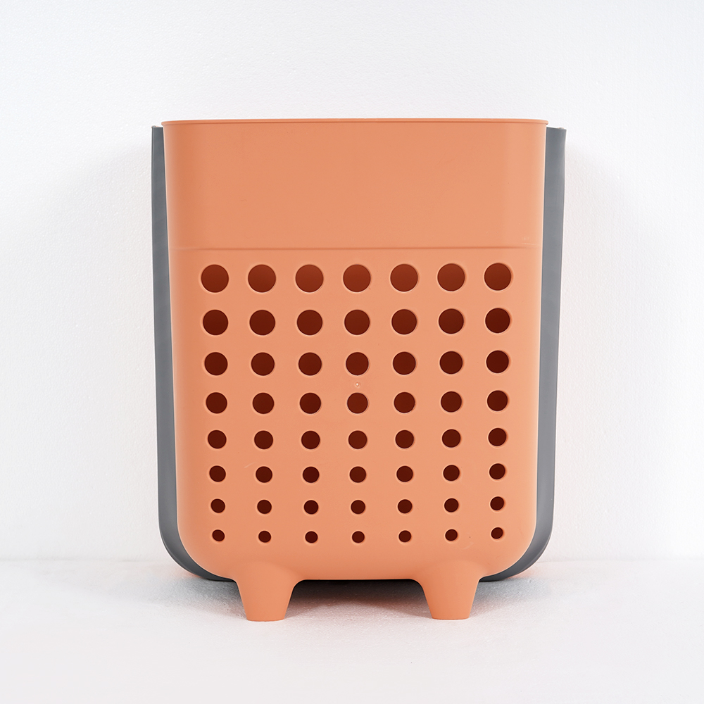 Soft Foldable Wall Mounted Laundry Basket Orange