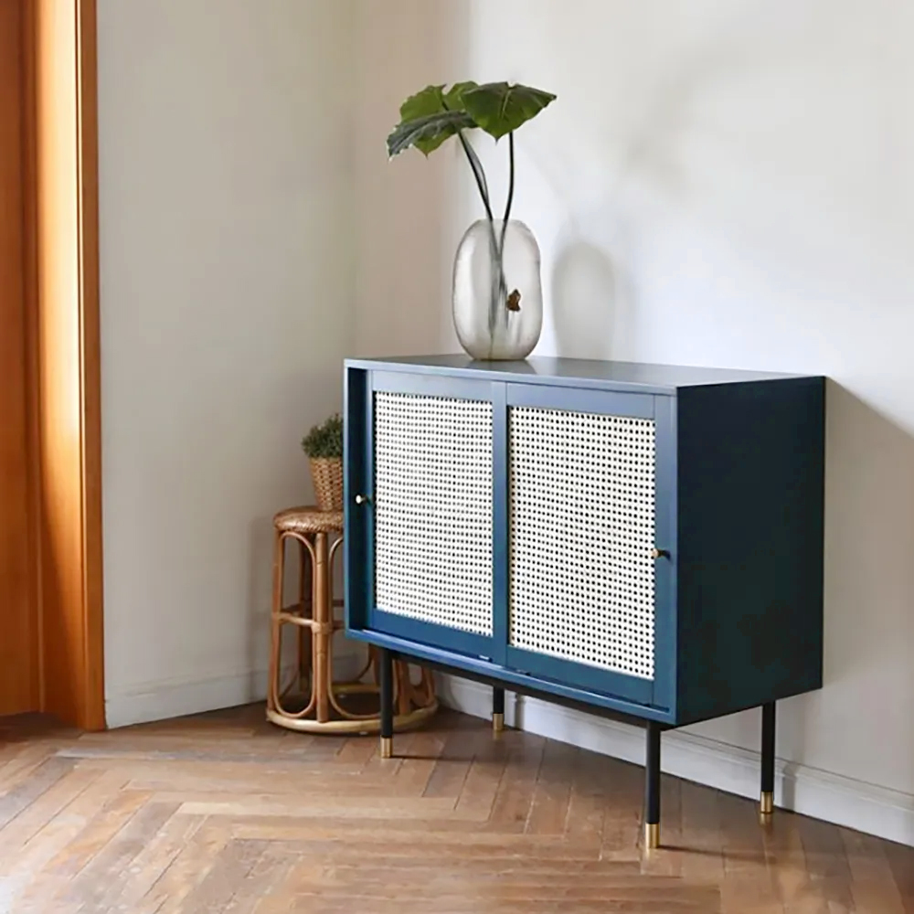 Ratta Rattan Sideboard Buffet With Storage 2-Door Accent Cabinet