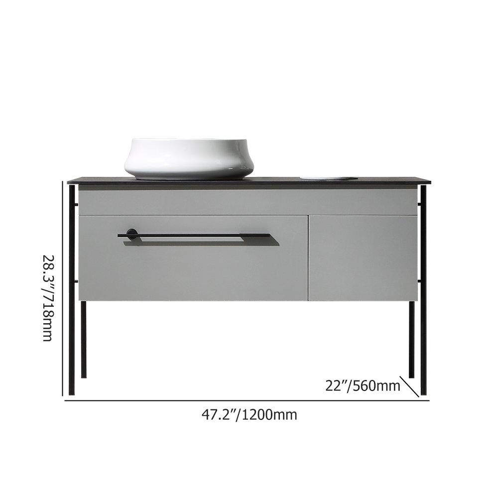 Contemporary Freestanding Bathroom Vanity Stone Top with Counter Sink