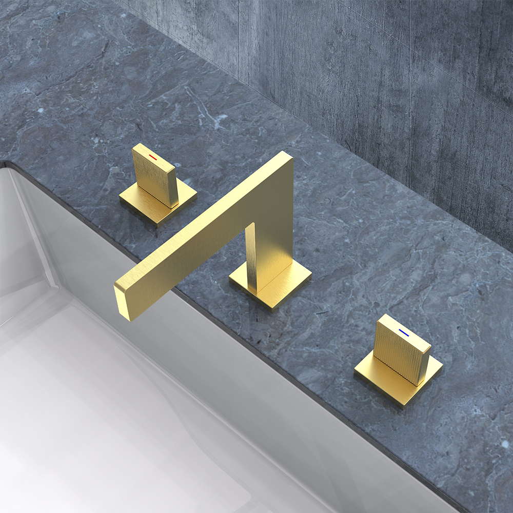 

Widespread Dual Handles Bathroom Sink Faucet Solid Brass