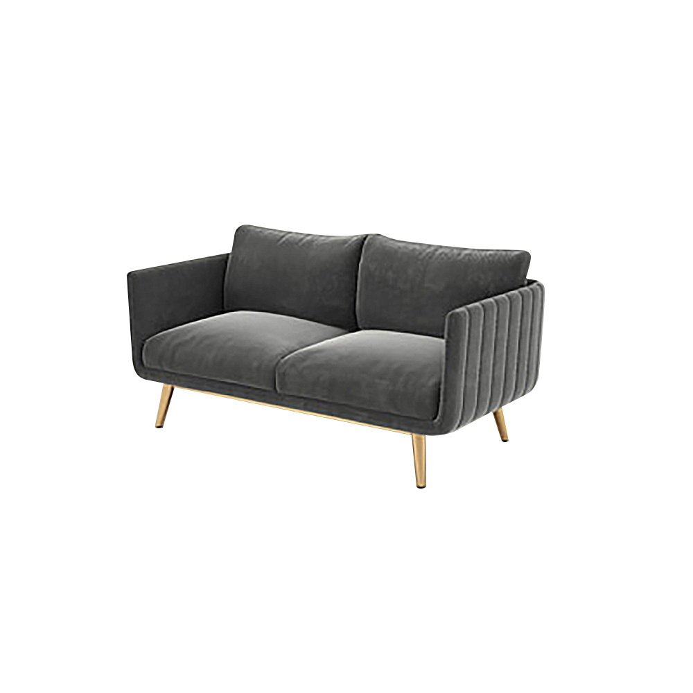 3-Piece Gray Modern Velvet Living Room Sofa Set with Cushion