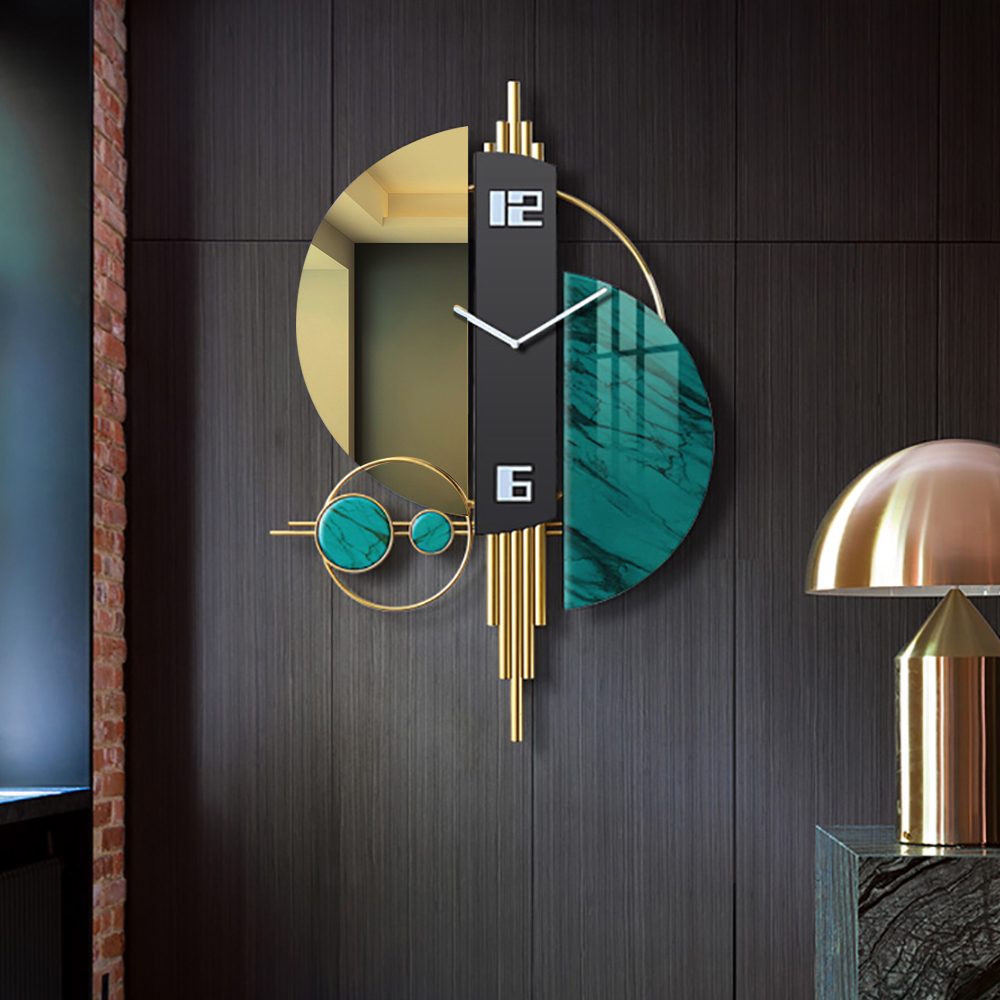 Unique Creative Geometric Oversized Wall Clock 3D Iron Home Decor 