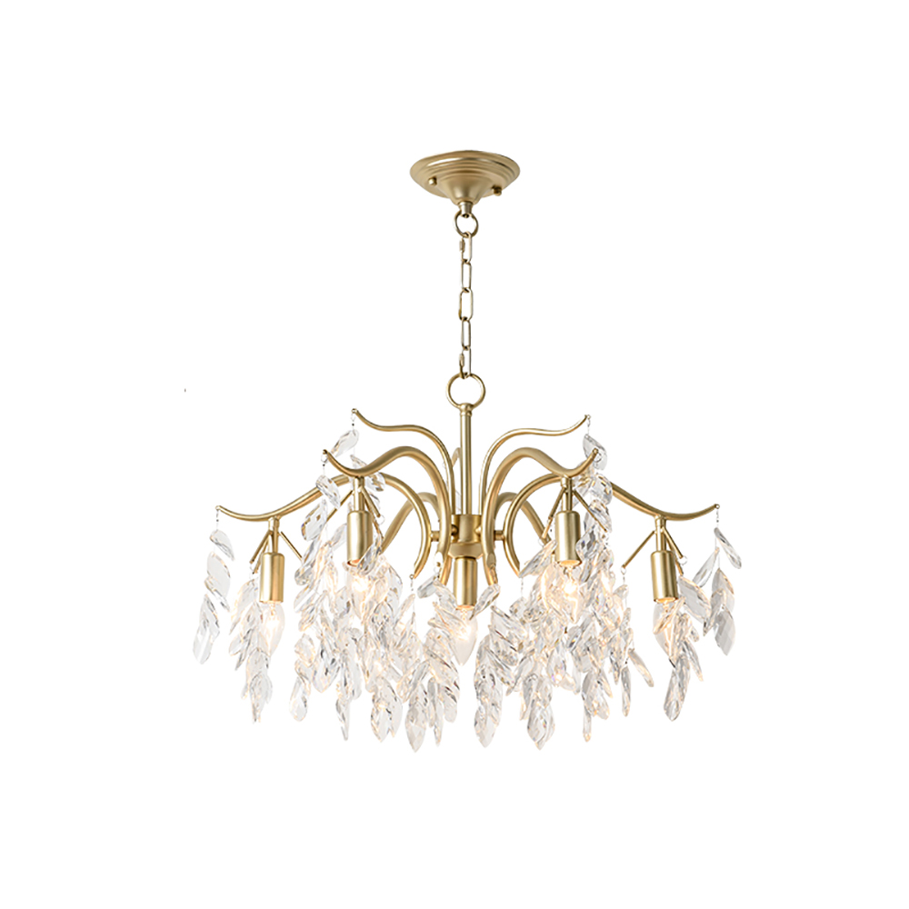 Modern 7Light Crystal Tiered Chandelier in Champagne GoldHomary