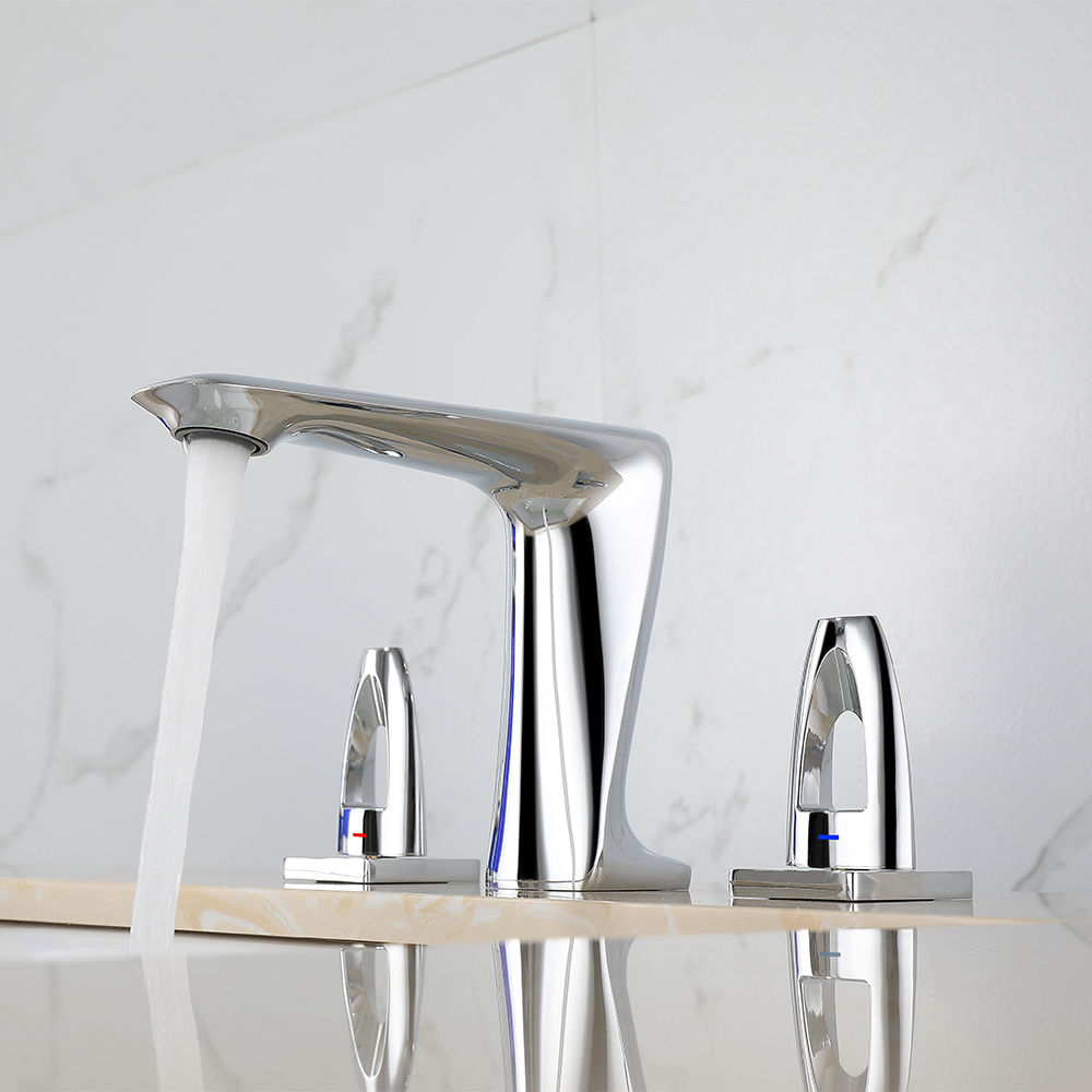 

Modern Bathroom Widespread Sink Faucet Double Handle in Polished Chrome
