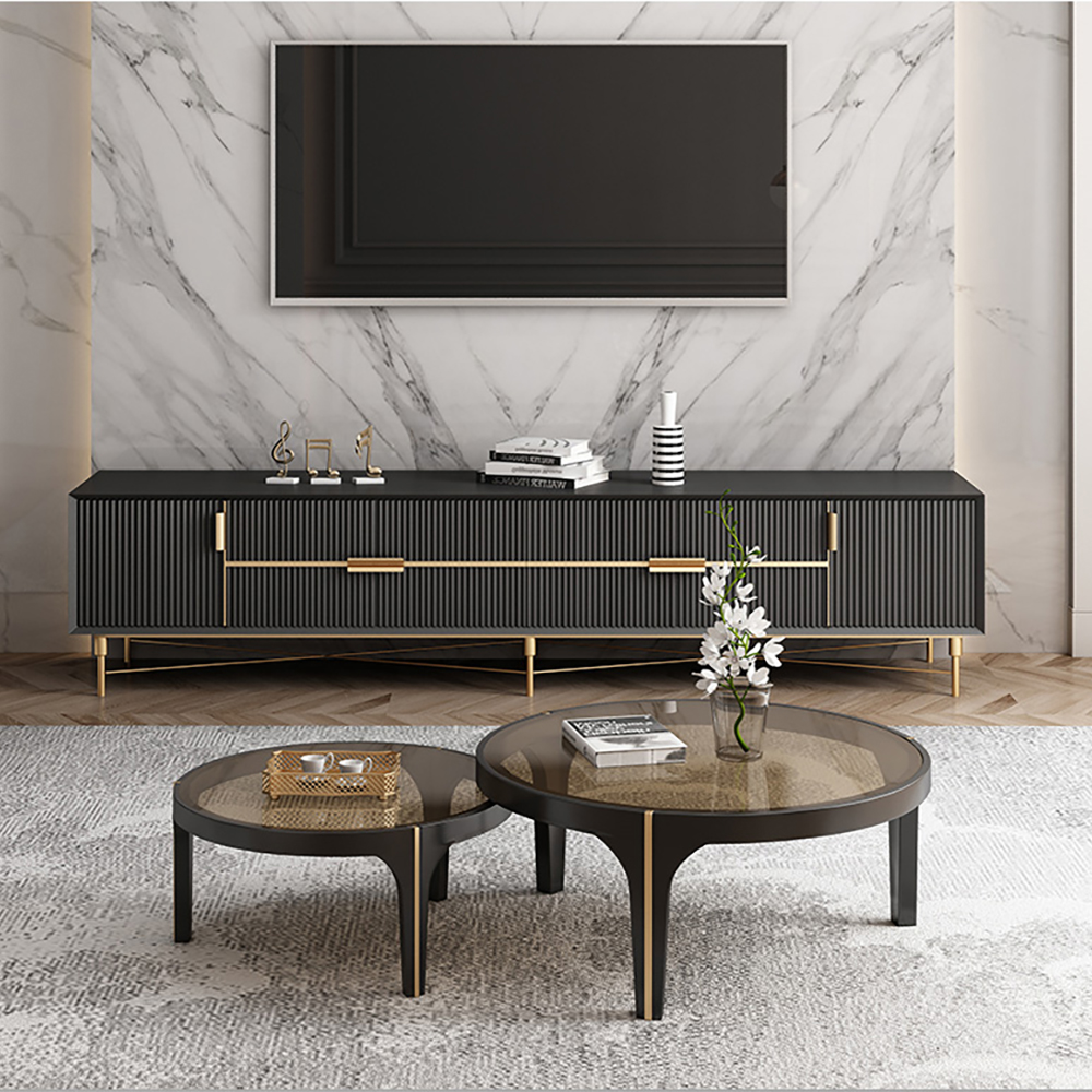 

Modern & Light Luxury TV Stand & Coffee Table with Drawers