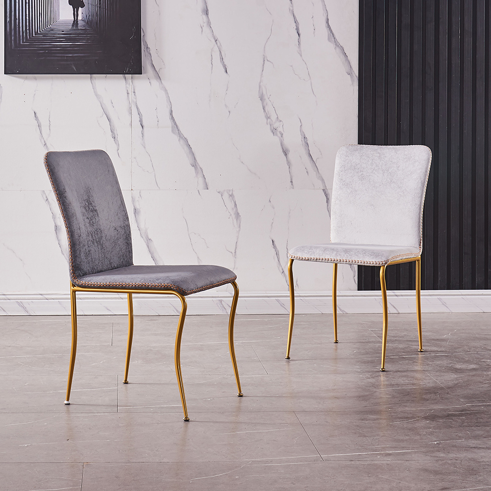 Modern LeathAire Armless Dark Gray Dining Chair with Metal Legs Set of