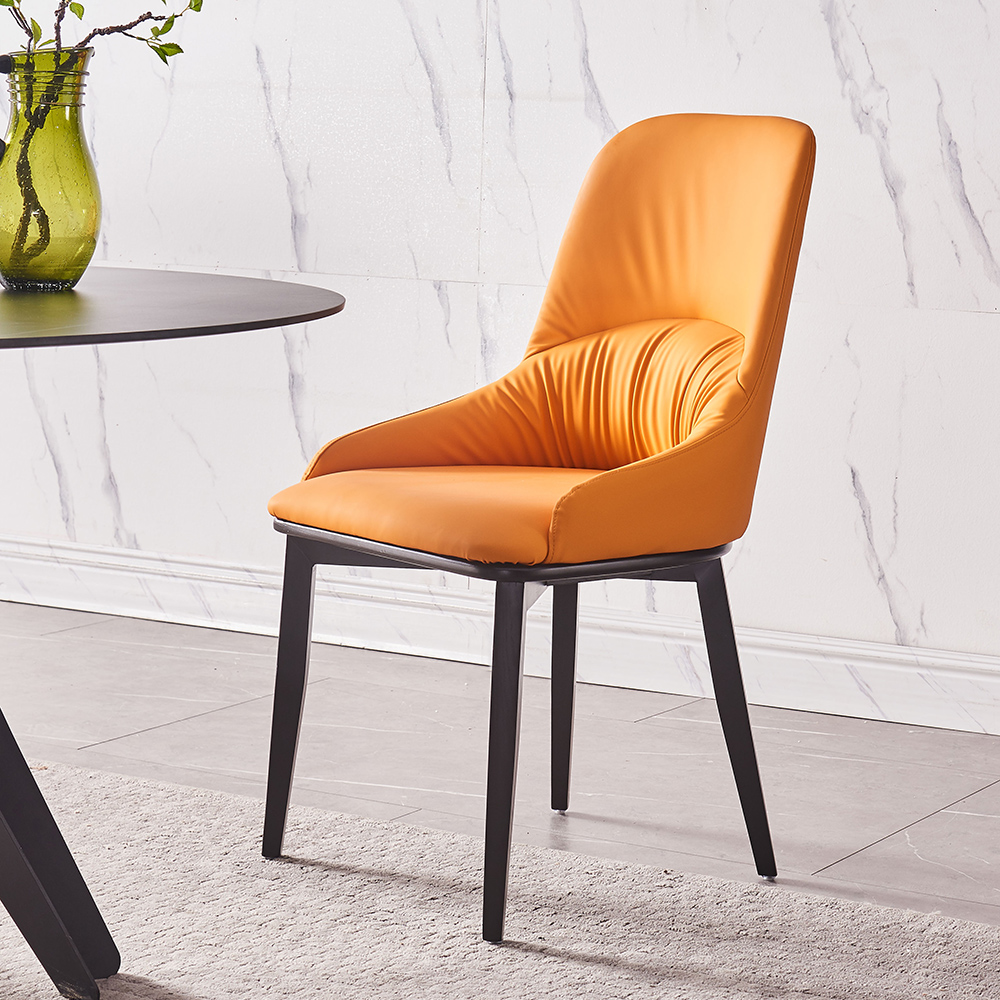 

Modern Upholstered Orange Dining Chair Set of 2