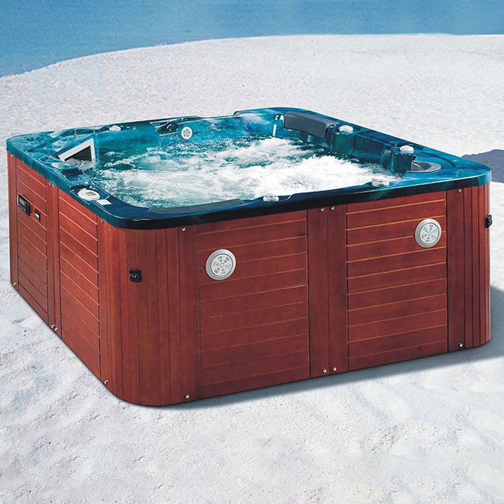 

78.7" Square Outdoor Acrylic Hot Tub 49-Jet Suitable for 5 Person