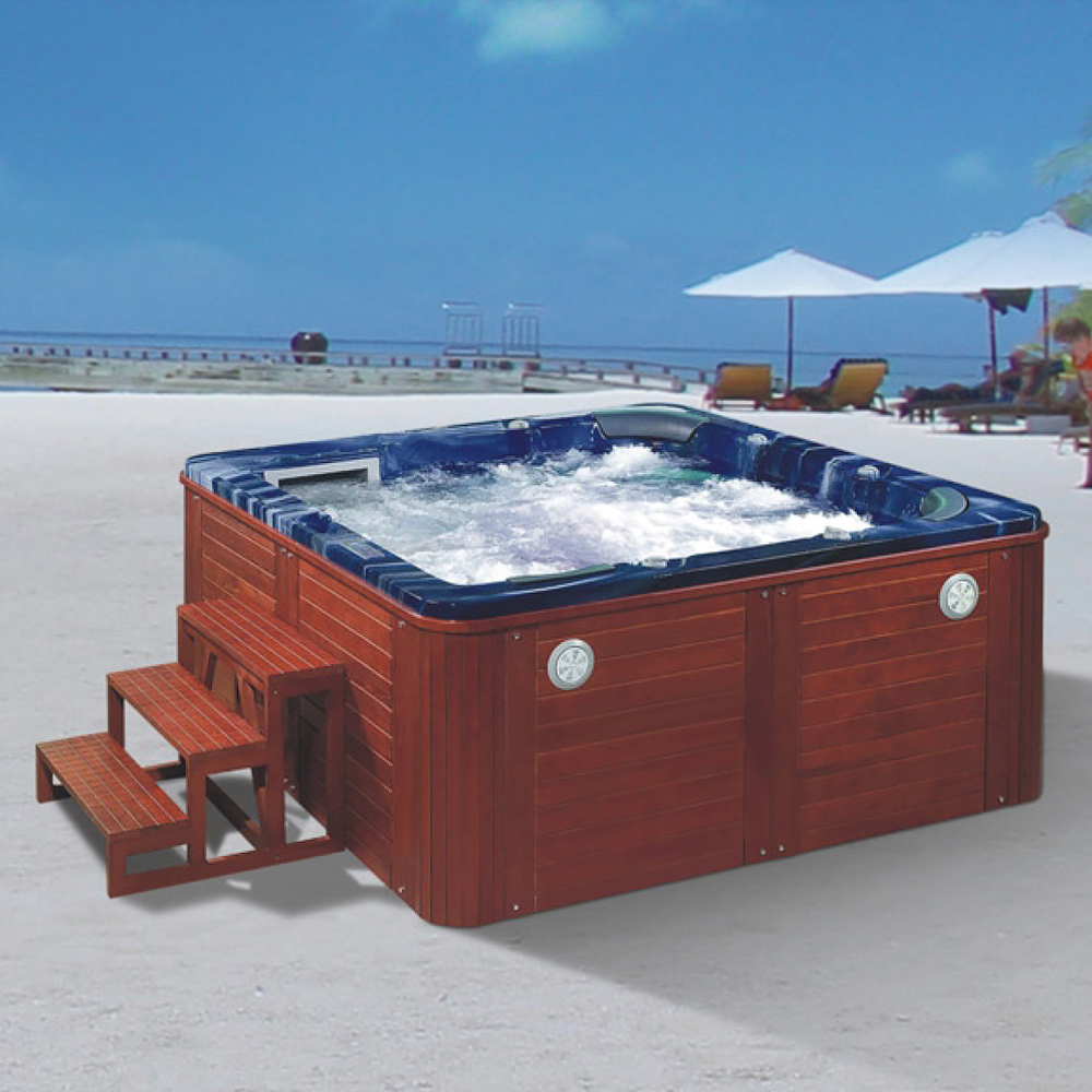 

84.6" Square Outdoor Acrylic Hot Tub 50-Jet Suitable for 6 Person