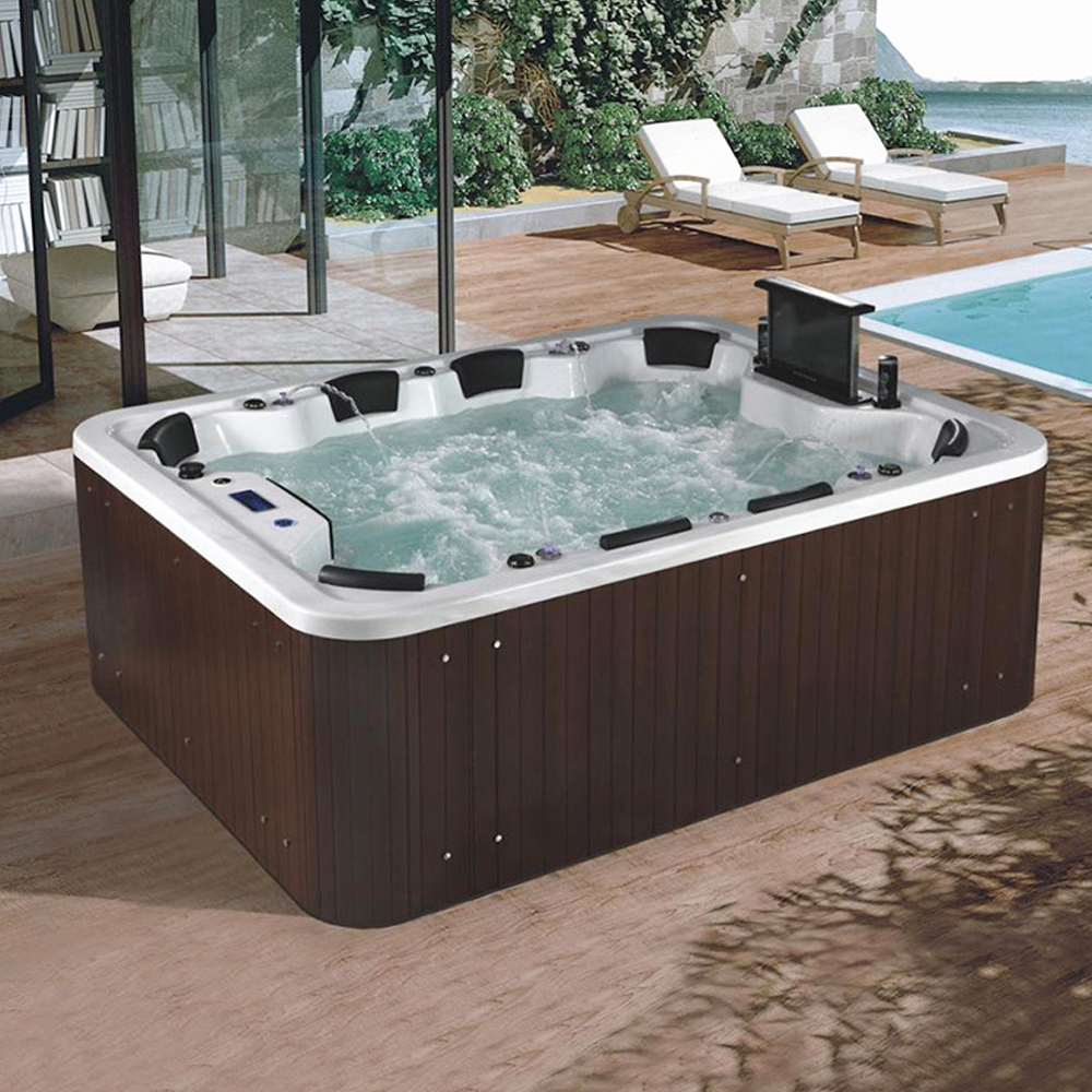 105.9" Outdoor 8-person 42-jet Acrylic Rectangular Hot Tub With Screen