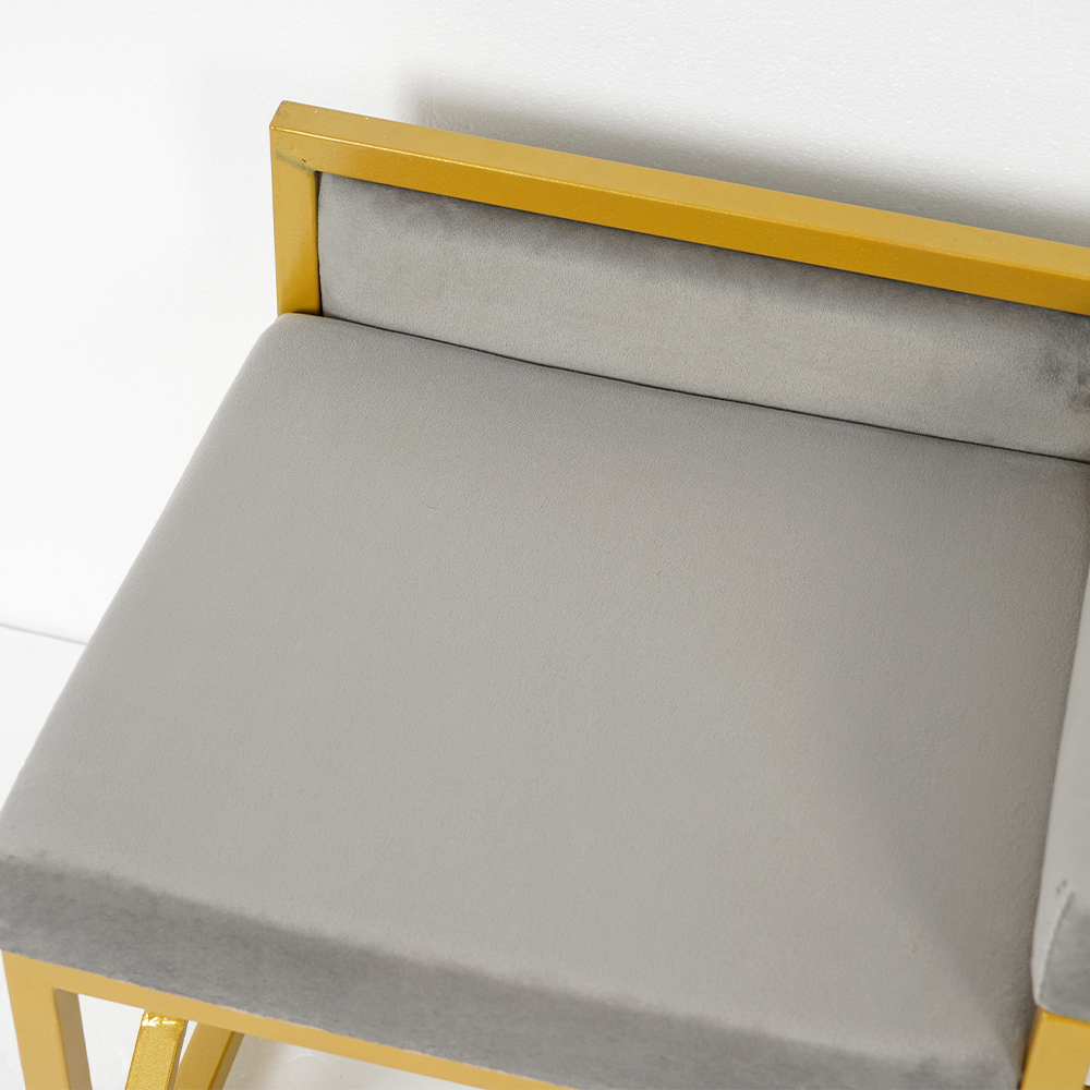 1000mm Grey Shoe Storage Bench Hallway Bench Velvet Upholstered with Metal Frame