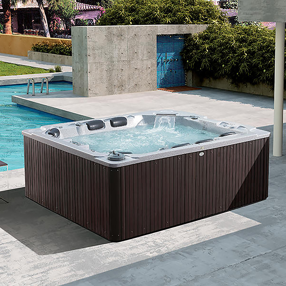 100.8" 7-person 45-jet Acrylic Outdoor Spa Massage Bathtub With Sitting & Lying Seats