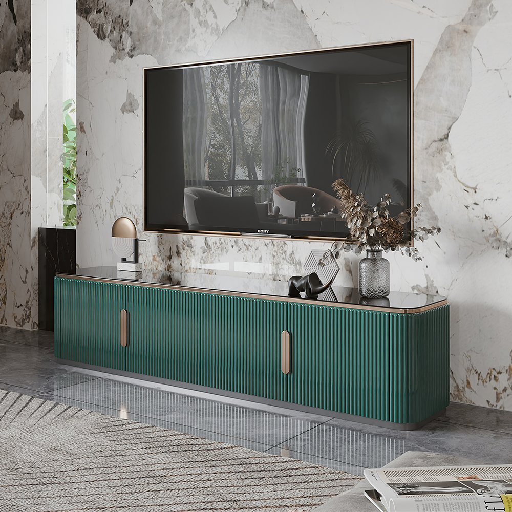 green modern tv stand