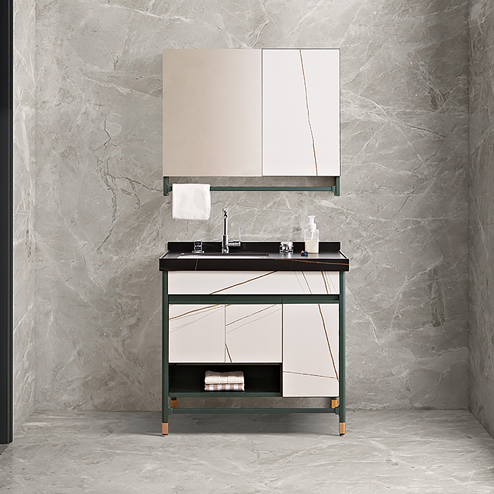 

35" Freestanding Single Sink Bathroom Vanity Set with Medicine Cabinet