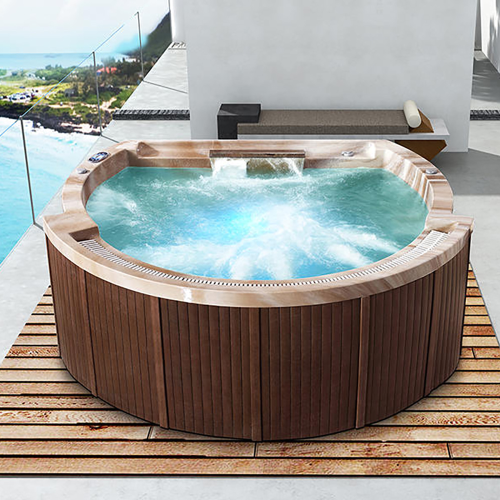 

91.7" Semi-circle 5-Person 27-Jet Acrylic Outdoor Spa Massage Tub