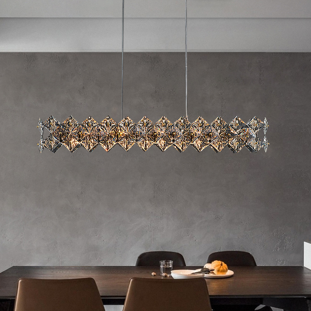 

Modern 6-Light Linear Kitchen Island Light with Adjustable Cables
