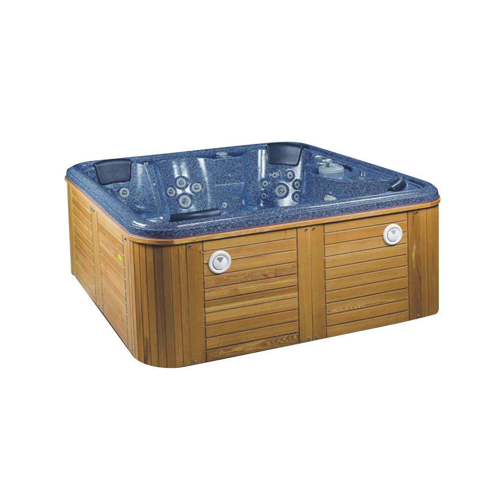 83.5" Blue Square Outdoor Acrylic 55Jet Hot Tub Suitable for 6 Person