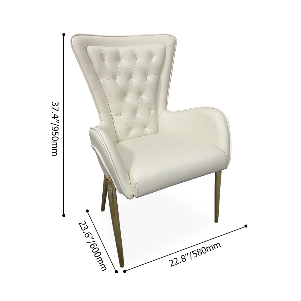 Mid-century Accent Chair Tufted Upholstered Accent Chair in Gold